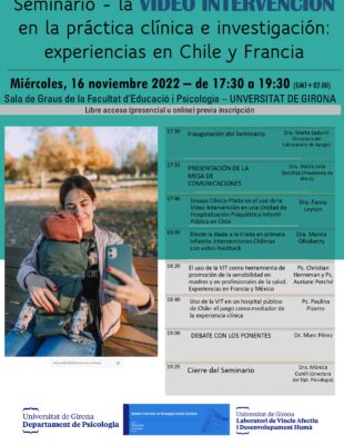 Seminario – la VIDEO INTERVENCIÓN en la práctica clínica e investigación: experiencias en Chile y Francia
